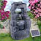 AMUR Fontaine de Jardin Solaire Autonome avec Batterie Li-ION et Lumière LED 70 cm