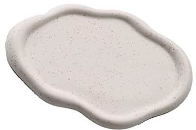 Vassoio Portaoggetti per Gioielli, Vassoio Portaoggetti in Ceramica Semplice Ed Elegante per Gioielli Aspetto Lucido per (Bianco ovale)