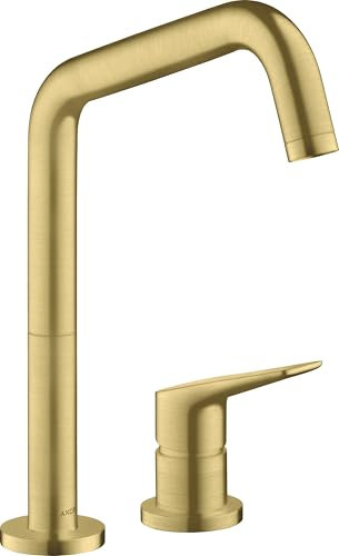hansgrohe AXOR Citterio M DN 15 2-Loch Einhebel-Küchenmischer 240 mit Schwenkauslauf, 34820950, Farbe: Brushed Brass