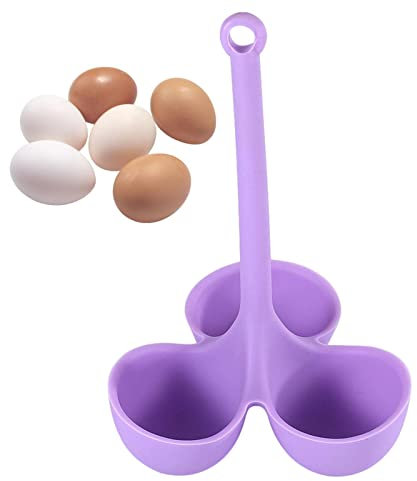 Eierhalter für gekochte Eier, hochtemperaturbeständiger Silikon-Eierkocher, kreatives Küchenhelfer, Esswerkzeug mit 3 Gittern zum Kochen und Pochieren von Eiern Pewell