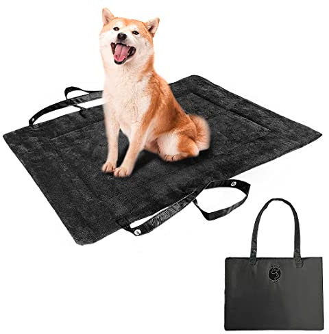 Kritter Planet wasserdichte Katze Hundematte, Faltbare Waschbare Haustier Outdoor Hundedecke für Reisen Camping Outdoor, Faltbare Haustiermatte mit Griffen, Kleine Mittlere Hundebettdecke 80 x 60CM