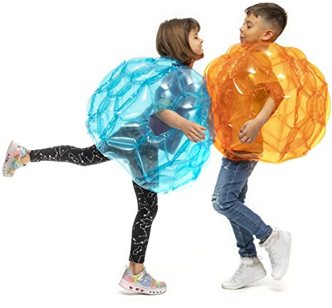 InnovaGoods® Inflatable Bubble Ball BUMPOY, Ballon Gonflable de Collision Humaine, Ballon Gonflable Bleu et Orange, Jouets pour Enfants, extérieur (2 unités)