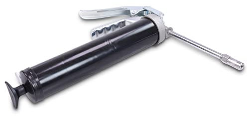 ENVA ergonomische Einhand Fettpresse mit 500 cm³ Kapazität für Schmiernippel Fettförderung Kartuschenpresse Schmierpresse inkl. Düsenrohr + Mundstück