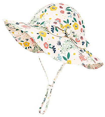 Volicph Baby Sommerhut Mädchen Sonnenhut Kleinkind Strandhut Baby Bucket Hat UPF 50 für Baby Mädchen Säugling Kind Kleinkind