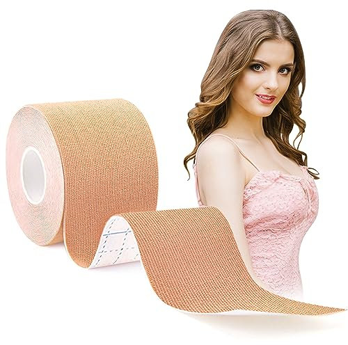 Phantasy Boob Tape,Reggiseno Invisibile Adesivo, Nastro per Abito Cerimonia Donna,Abiti da Cerimonia,Nastro Reggiseno Sportivo Donna,Reggiseno Senza Ferretto Senza Spalline (Pelle 1pcs)