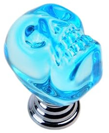 Boutons De Tiroir 4 Pièces Tête De Mort Cuisine Tiroir Bouton Garde-Robe Verre Porte Bouton Alliage D'Aluminium Bleu