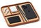 Nordik Plateau de valet en cuir, marron sable, plateau de chevet élégant et organisé de qualité supérieure pour homme, plateau de chevet moderne pour clés, montre, portefeuille, bijoux