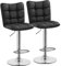 Yaheetech Modern Barstools Set of 2, PU Leather Height Adjustable Swivel Bar Chair with Footrest and Base for Breakfast Bar, Counter, Kitchen Black