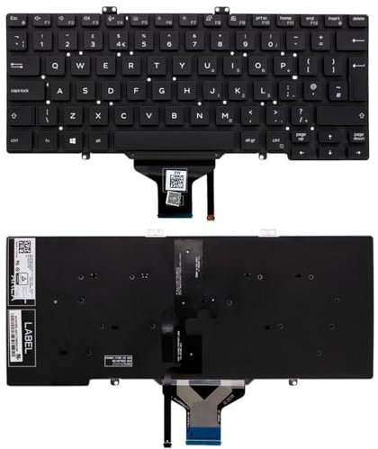 AJPARTS UK New Laptop Keyboard for Dell Latitude 7400, 5400, 5410, 5411 QWERTY UK Layout Backlit Keyboard Compatible PN: V5H1J 0V5H1J Without Frame Black Quick Dispatch