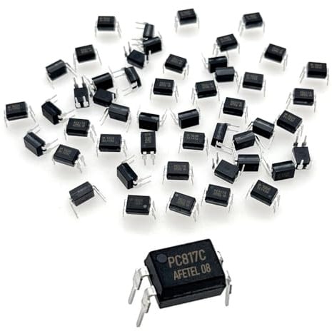 JZK 50Stk PC817C Optokoppler 2.54mm DIP 4 pin 4pin 4 poliger Fotokoppler zur Montage, Hohe Dichte Montagetyp Optokoppler IC, fotoelektrischer Koppler