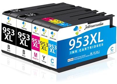 953 XL 953XL Druckerpatronen Multipack für HP 953XL Multipack Tintenpatronen Kompatibel für HP Officejet Pro 8710 8715 7720 7740 7730 8720 8730 8210 8725 8715 8740 (2 Schwarz 1 Cyan 1 Magenta 1 Gelb)