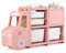 GOPLUS Meuble de Rangement Enfants, en Forme de Camion, Étagère de Rangement en PEHD pour Jouets et Livres, Organiseur de Jouets avec Bords Arrondis, pour Chambre d’Enfant, Jardin d’Enfant (Rose)