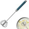 Egg Whisk Whizzy Whisk Stainless Steel Hand Push Whisk Egg Blender Semi-Auto Rotating Push Mixer Multifunction Hand Whisk for Baking Cooking Whisking Beating Stirring Kitchen Utensils (Blue)