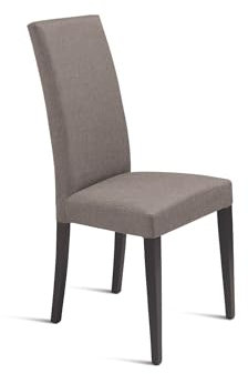 Mondo Viro Gepolsterter Stuhl aus Stoff Denver, eleganter Wohnzimmerstuhl mit Holzbeinen (2, Caffe Latte)