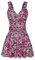GRACE KARIN Women's One Piece Swimdress with Skirt Vneck Swimwear Tummy Control Rose Red Flower on Black L