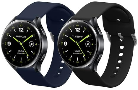 kwmobile 2X Sportarmband kompatibel mit Xiaomi Watch 2 / Oppo Watch X/Oneplus 2 Armband - Fitnesstracker Band Set aus TPU Silikon