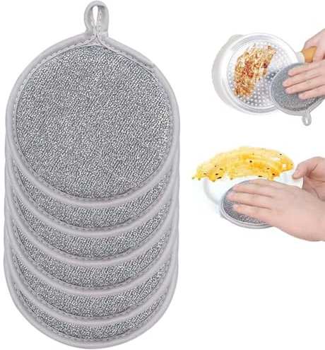 6 Stück Mehrzweck Geschirrspüllappen Multipurpose Wire Dishwashing Rags Putzlappen Spültücher, Wiederverwendbar Topfreiniger Putzlappen Mehrzweck Drahtgeschirrtuch für Küche Haushalt Pfanne