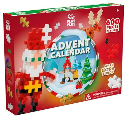 Plus Plus - Adventskalender 2024 Kinder | Adventskalender Kinder ab 5 Jahren | Adventskalender 2024 Kinder | Adventskalender | Puzzle Kinder | 600 Stück