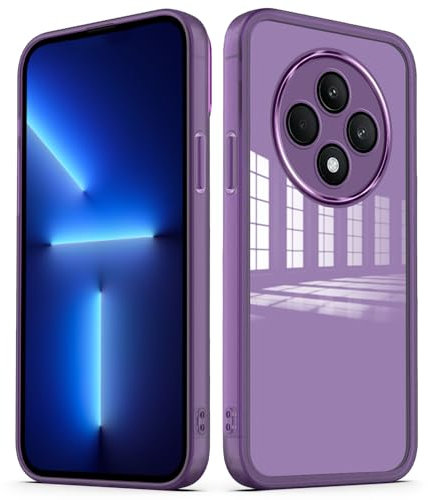 YUXING Cover per Oppo Reno 12 F 5G 4G / Reno 12 FS 5G 4G Custodia Trasparente con Pellicola Protettiva Lenti Morbida Ultra Sottile Antiurto Bumper Slim Case - Viola