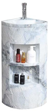 Badezimmer-Eckwaschbecken Mit Unterschrank, Gäste Wc Eckschrank, Badunterschrank Waschbecken, Moderne Badmöbel, Badmöbel Set für Kleine Bäder