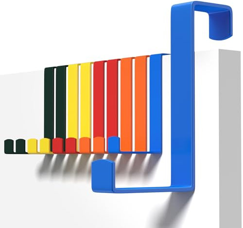 Perchero Puerta, 10 Piezas Colgador Puerta Acero Inox Ganchos Puerta Sin Taladrar para Adecuado Para Dormitorio, Baño, Cocina, (Colores, 2 o 4CM)