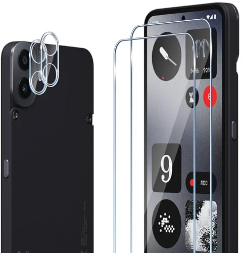 ELYCO Schutzfolie kompatibel mit Nothing CMF Phone 1 für Panzerglas, 2 Stück Schutzglas & 2 Stück Kamera Schutzfolie, 9H Härte Anti-Kratzer Blasenfrei HD Klar Kameraschutz & Displayschutzfolie