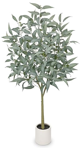 Künstlicher Eukalyptus Kunstbaum Künstliche Pflanzen wie Echt 150cm Kunstpflanze Groß Künstlicher Eukalyptus Kunstbaum für Home Wohnzimmer Schlafzimmer Büro Deko