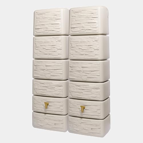 2X 330L GRAF Wandtank Set mit Verbinder (Slim Stone | Sandbeige)