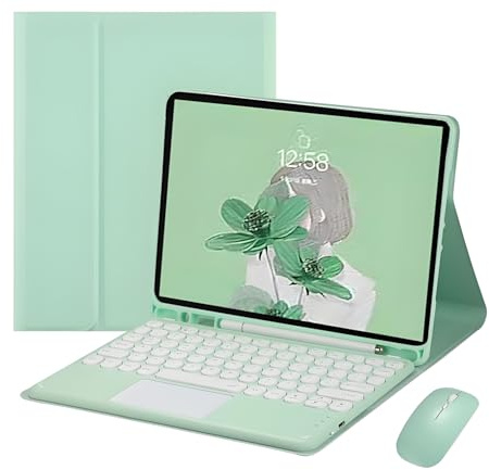 JZ Combo Magnetic Touch Keyboard Case für iPad 10th Generation 2022 10.9 inch Case mit Tastaturbedeckung & Maus(Stift Nicht enthalten) ﻿ for iPad 10th - Green