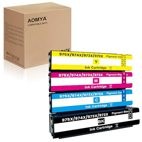 Kompatible 973X Tintenpatronen Ersatz für HP 973 X PageWide Pro 352dw 377dw 452dw 452dn 477dw 477dn 552dw 577dw 577z P55250dw P55750dw P57750dw Drucker, 4 Stück