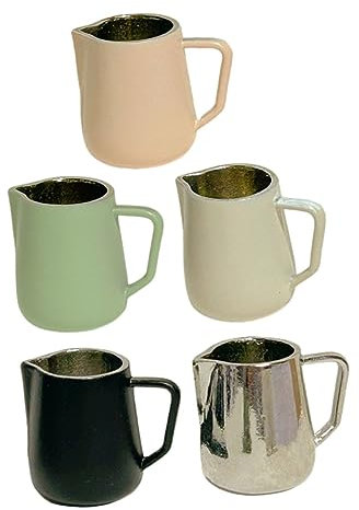 YARNOW 5pezzi Tazze Per Lattiera Miniature Brocche Per Schiumare Accessori Per Latte Art Da Casa Decorazioni Per Case Delle Bambole