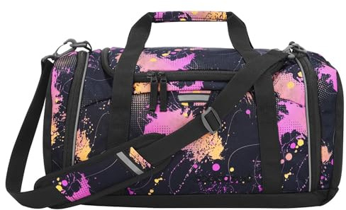 coocazoo Sporttasche „Colour Drift“, schwarz, Hauptfach, Nasswäschefach, Seitentasche, Reflektoren, 20 Liter, ab der 3. Klasse