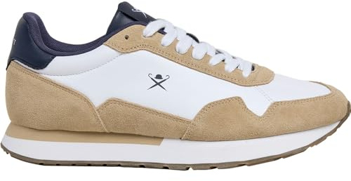 Hackett London Vector Schlichte Beige Leder Turnschuhe