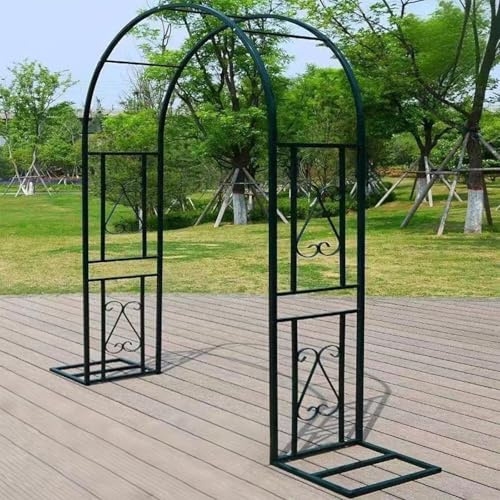Poxvythb Rosenbogen Aus Metall Stabil,Kletterrosenbogen,kinderleicht aufzubauen Gartenbogen in grün für eine schöne Gartendekoration(L140xW40xH230cm) Dunkelgrün-A