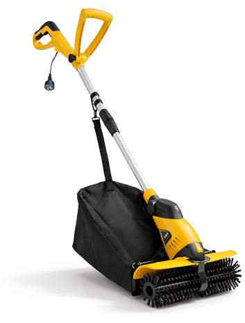 boldworks Barredora eléctrica de césped Artificial de Mano, Escoba eléctrica de 17 Pulgadas, barredora de césped Artificial con Bolsa de 30 litros y Mango Ajustable, máquina limpiadora de césped