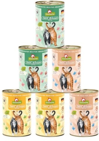 GranataPet Delicatessen Multipack 2 PUR - ohne Lachs, 6 x 400g | Alleinfuttermittel, Getreidefrei, Ohne Zuckerzusatz, Taurin & Grünlippmuschel, Hoher Fleischanteil, Made in Germany