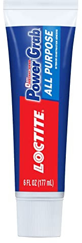Loctite 2029846 Power Grab Express All Purpose Adhesive, Versatile Construction Glue for Cement, Tile, Wall & More-6 fl oz Squeeze Tube, Pack of 1, White, 1 Pack