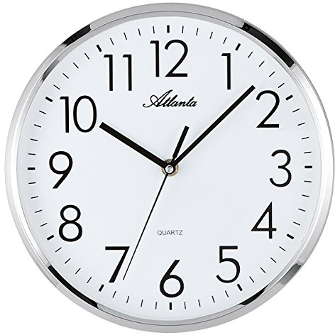 Atlanta Wanduhren Analog silberfarben 4315