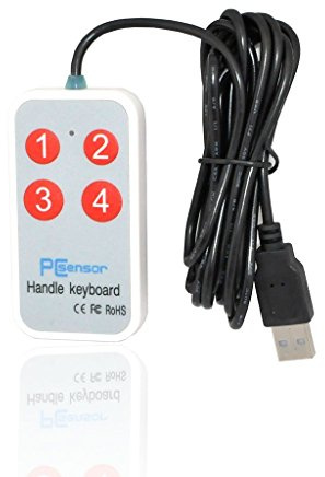 iKKEGOL® 2.0Meter /6.6Feet USB Durable Handle Mini Button 4 keys User-defined Keyboard for Game Laptop Hospital White