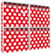 Briefkastenanlage 4 Fach | Postkästen 72x64x10cm groß | verzinkter Stahl weiß DIN A4 Motiv Punkte Rot | Briefkasten Set 4 Briefkästen Namensschild, 2 Schlüssel, Montagematerial