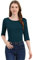 Allegra K Women's Elbow Sleeves Top Casual Boat Neck Slim Fit Stripe T-Shirt Dark Green 16