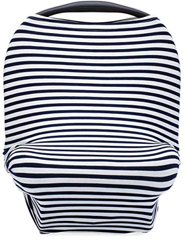 Parker Baby Co. Multi-Use Cover: Carseat Cover, Nursing Cover - Navy Stripe