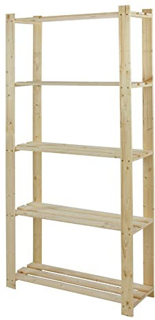 MODO24 Holzregal Keller- Lager- Bücher- Küchenregal Ständer H. 150-220 cm Serie B (B-18: HxBxT: 170x80x28 cm)