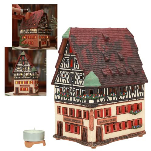 Midene Keramik Aroma Lichthaus, Teellichthalter, Künstlerisches Miniatur, Marien Apotheke in Rothenburg, Deutschland, B236AR