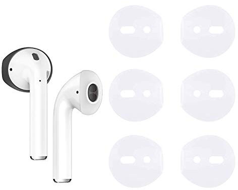 sciuU Rembourrage Antidérapant Compatible avec Airpods, [3 Paires] Coquilles de Protection Caoutchouc en Silicone Souple Compatible avec Apple AirPods 1 & 2 Headphones/Earphones/Earbuds, 3* Blanc