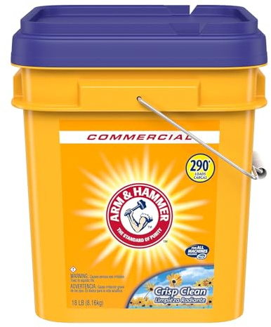 Arm & Hammer powder laundry detergent, crisp clean, 18 lb pail