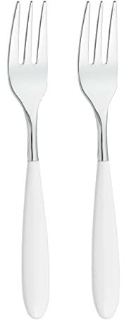 Grunwerg 2PAF650W Yin & Yang Pastry Forks, 18/10 Stainless Steel, White