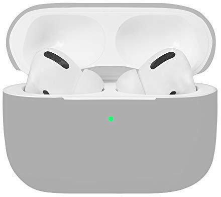 Airpods Pro Hülle, Watruer Protective Ultra-Thin Soft Silicone Stoßfeste rutschfeste Schutzzubehör Abdeckhülle für Apple Air pods 3 Charging Case - Grau