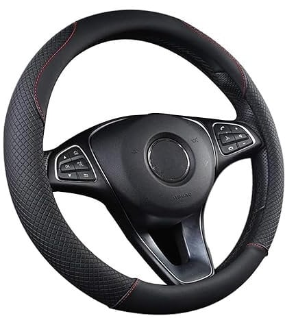 UIHOL Coprivolante in Pelle Universale 37-39cm, Protezione Custodia Volante Auto, Microfibra Antiscivolo Traspirante Durevole con Pattumiera