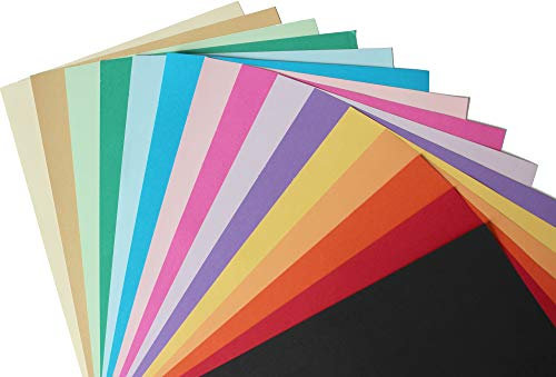 75 Blatt Buntes Papier 160g/m² DIN A5 Bastelpapier 15 Farben Tonpapier Bastelkarton